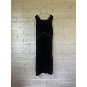 Zen Knits Women's 90's Black V Neck Cocktail Dress Sz M